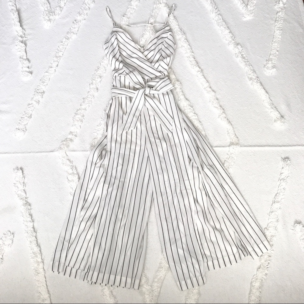 A’ Gaci White and Black Striped Jumpsuit